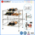 Metal 4 Tiers Adjustable Chrome Flat Wine Rack (WR453047C4R)